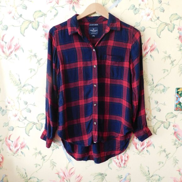 🦔🐾American Eagle Boyfriend Fit Soft Flannel🦔🐾 - Picture 3 of 10